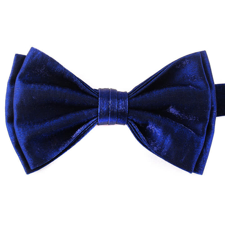 Men's Casual Candy Solid Color Double Layer Bow Tie