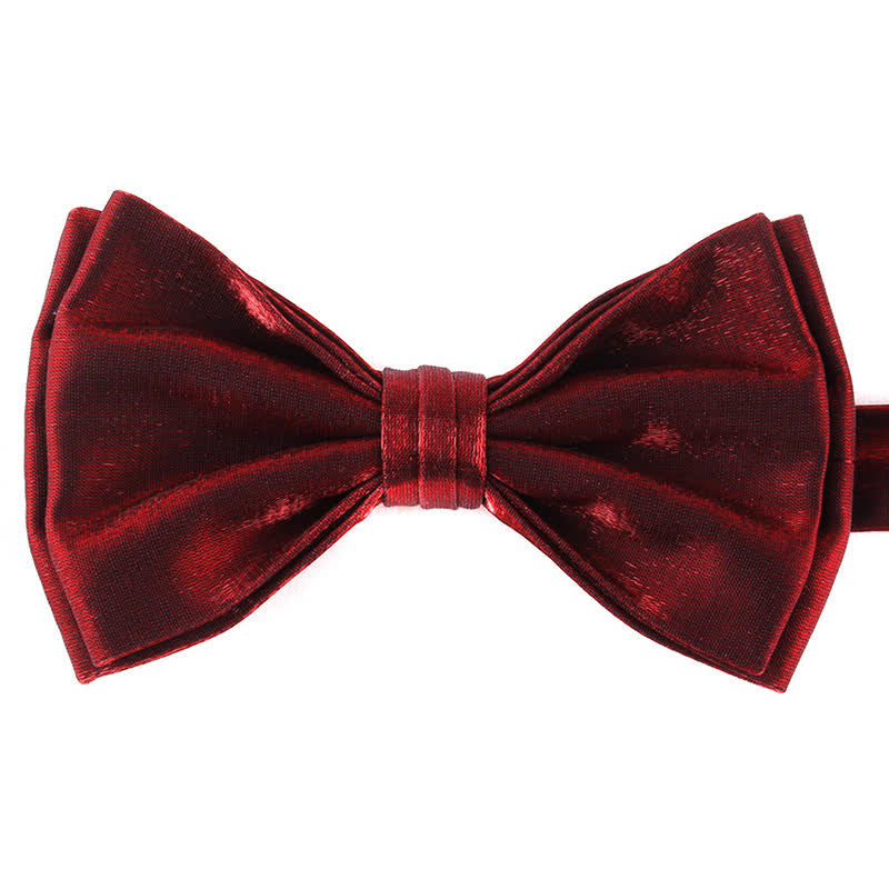 Men's Casual Candy Solid Color Double Layer Bow Tie