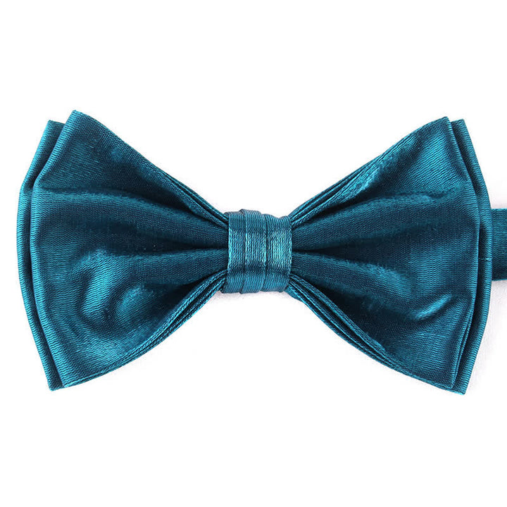 Men's Casual Candy Solid Color Double Layer Bow Tie