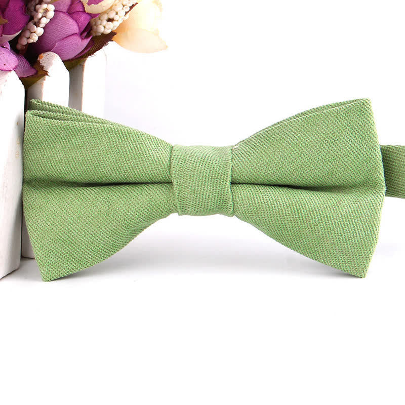 Men's Suede Solid Candy Color Formal Bow Tie