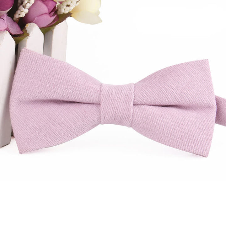 Men's Suede Solid Candy Color Formal Bow Tie