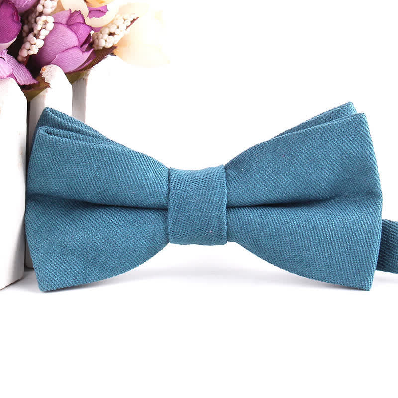 Men's Suede Solid Candy Color Formal Bow Tie