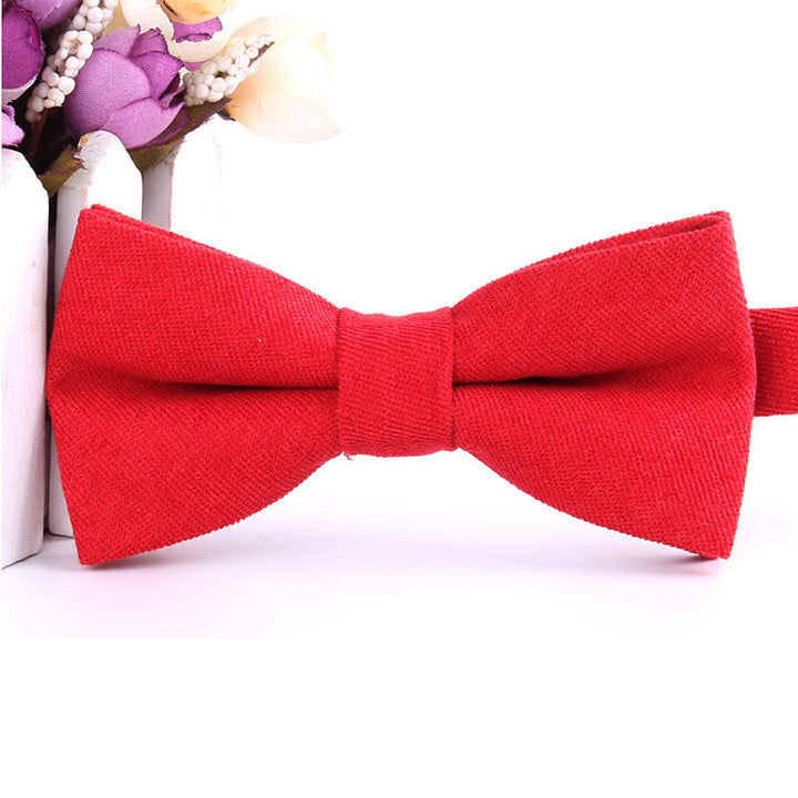 Men's Suede Solid Candy Color Formal Bow Tie