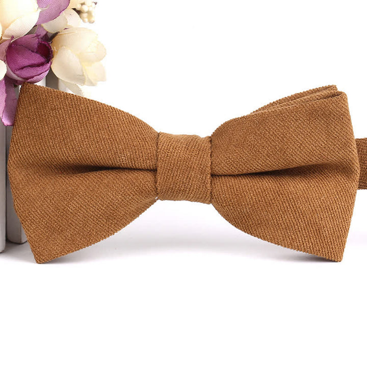 Men's Suede Solid Candy Color Formal Bow Tie