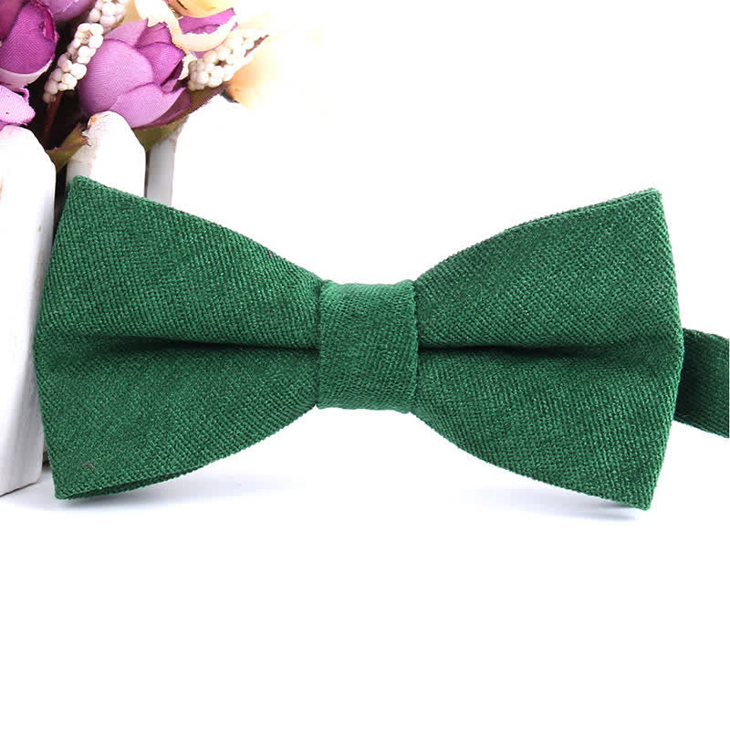 Men's Suede Solid Candy Color Formal Bow Tie