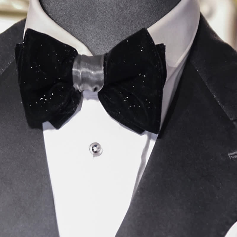 Men's Elegant Black Velvet Stunning Bow Tie