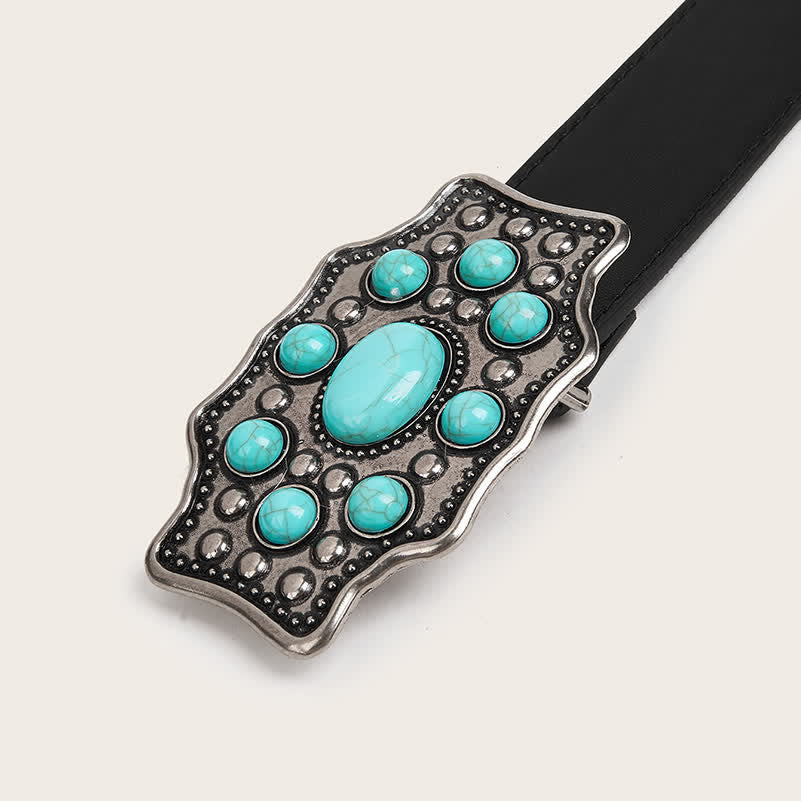 Women's Bohemia Turquoise Irregular Buckle Leather Belt