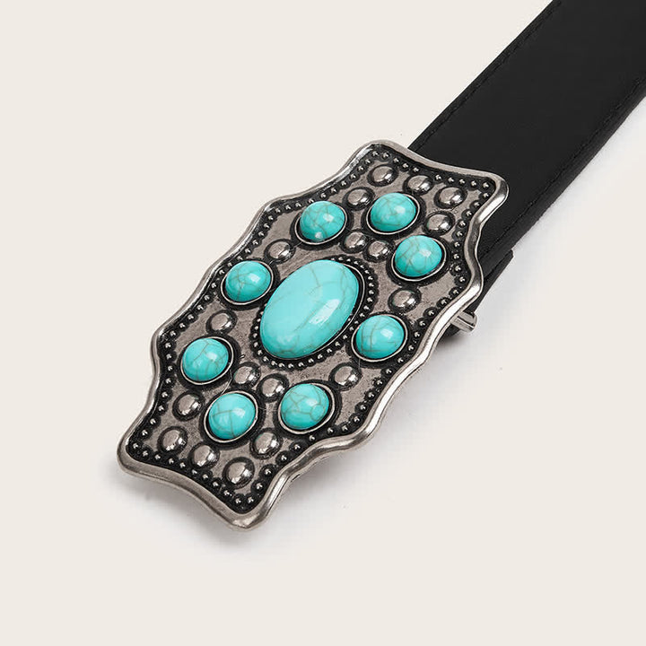 Women's Bohemia Turquoise Irregular Buckle Leather Belt