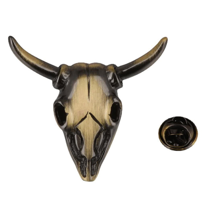 Men's Punk Charm Bull Head Brooch Pin