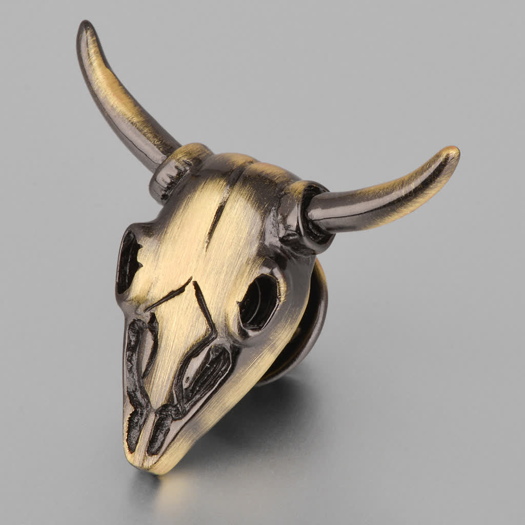 Men's Punk Charm Bull Head Brooch Pin