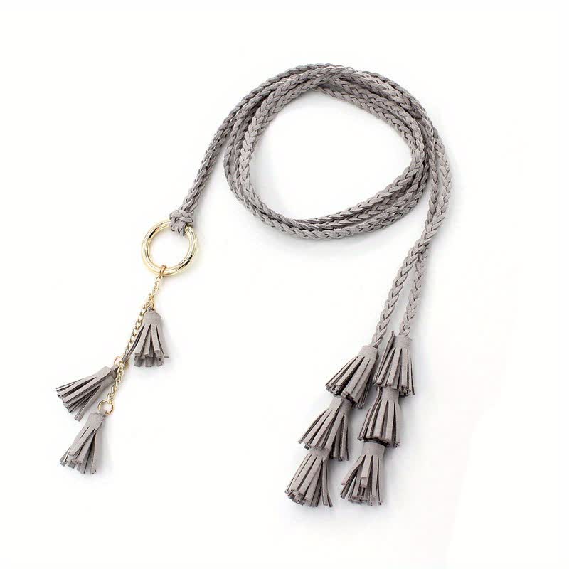 Women's Bohemian Tassels Braided Waist Rope Belt