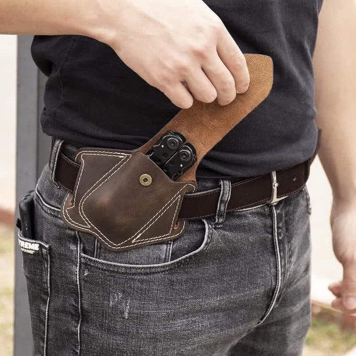 EDC Organizer Multitool Sheath Leather Belt Bag