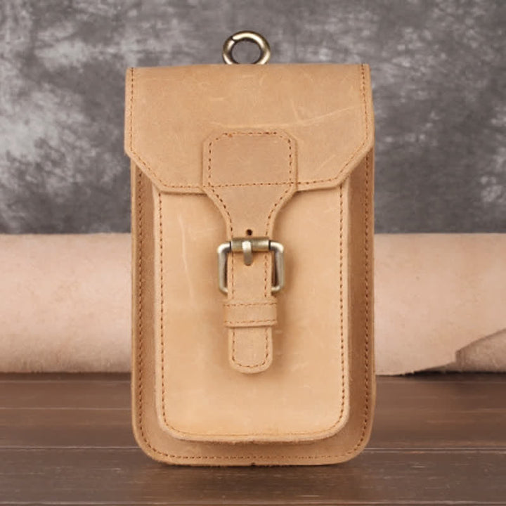 Travel Waist Hanging Pack Hook Leather Belt Bag