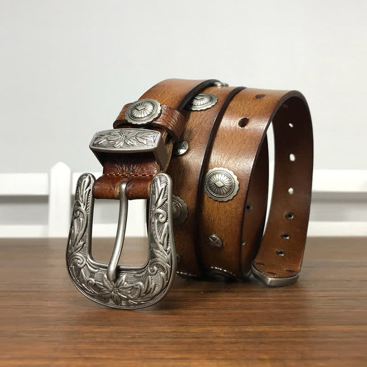 Personality Decorative Round Rivet Studded Leather Belt