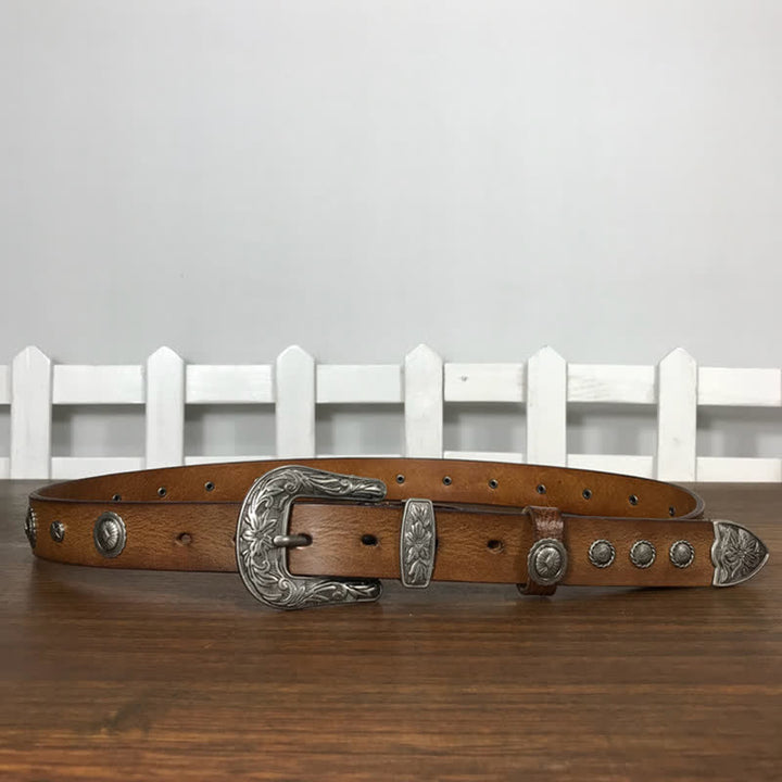 Personality Decorative Round Rivet Studded Leather Belt