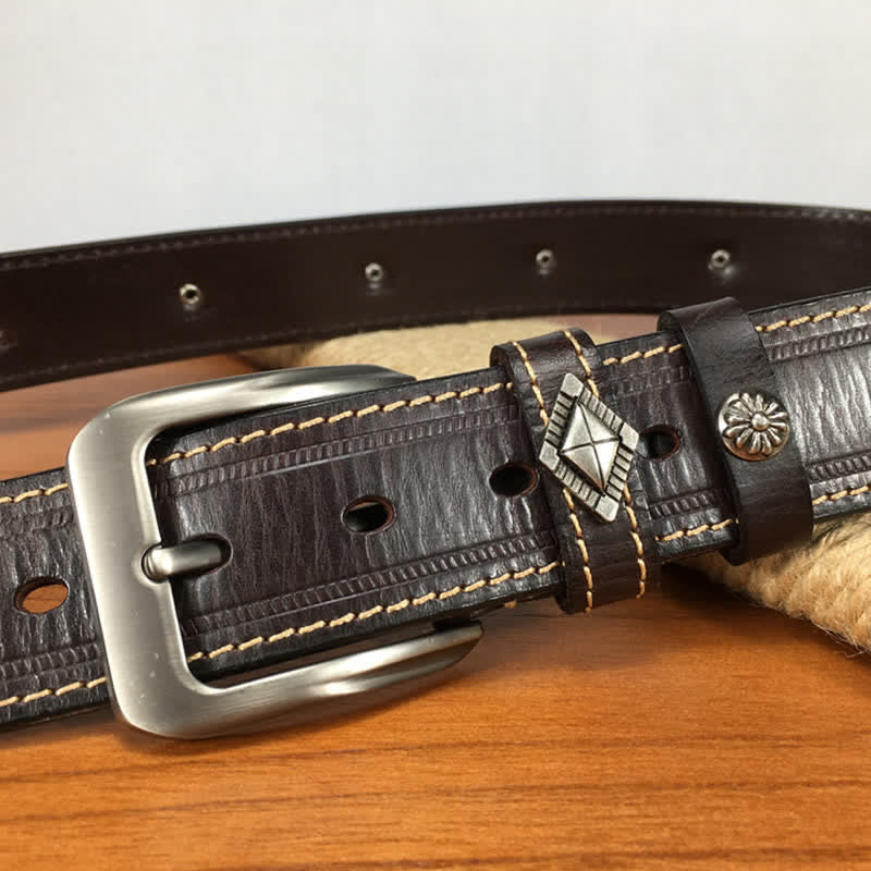 Unique Tiger Shape Rivet Studded Leather Belt