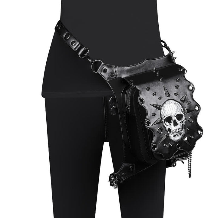 Gothic Style Skull Steampunk Shoulder Waist Leg Bag