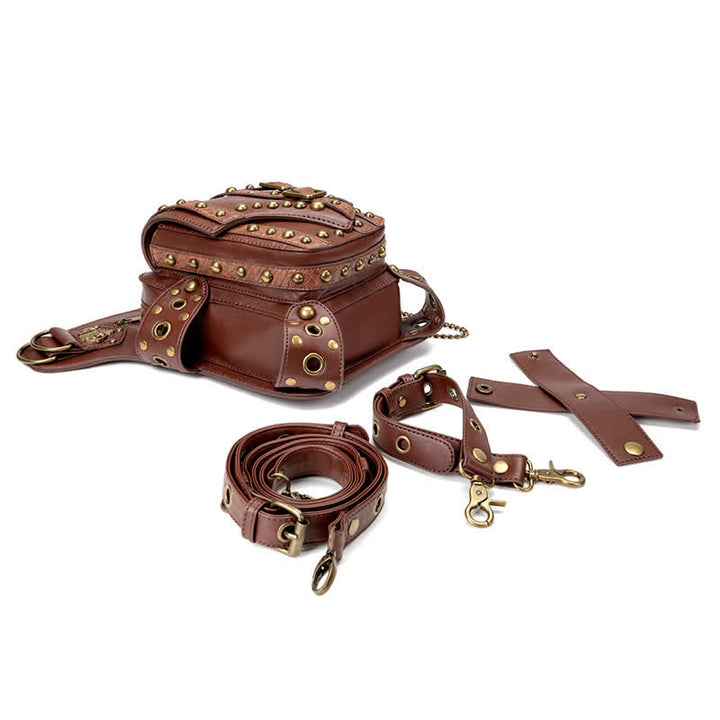 Brown Rock Motorcycle Chain Shoulder Waist Leg Bag