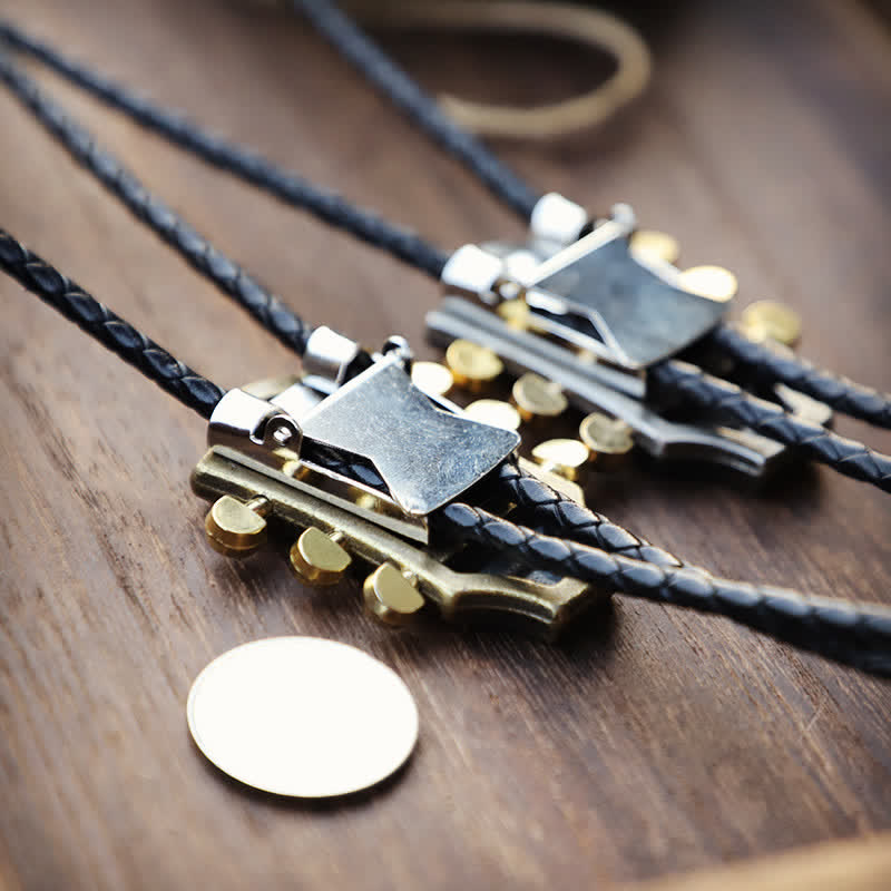 Western Country Music Retro Guitar Bolo Tie