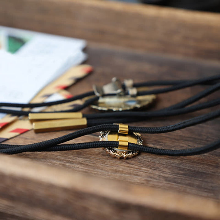 Vintage Style Gold Detailed Sunflower Bolo Tie