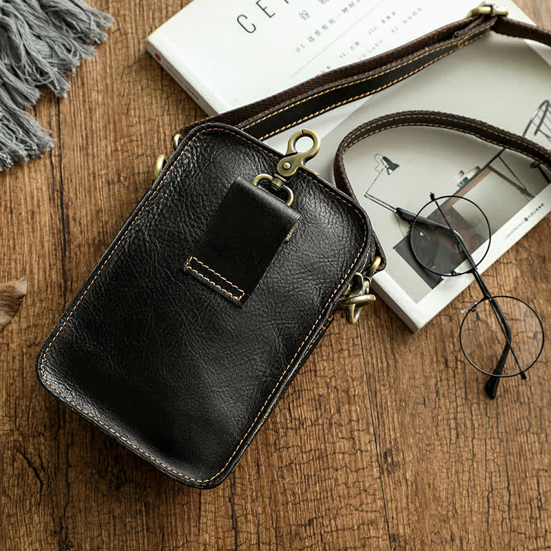 Vintage Vegetable Tanned Crossbody Leather Belt Bag - image 12