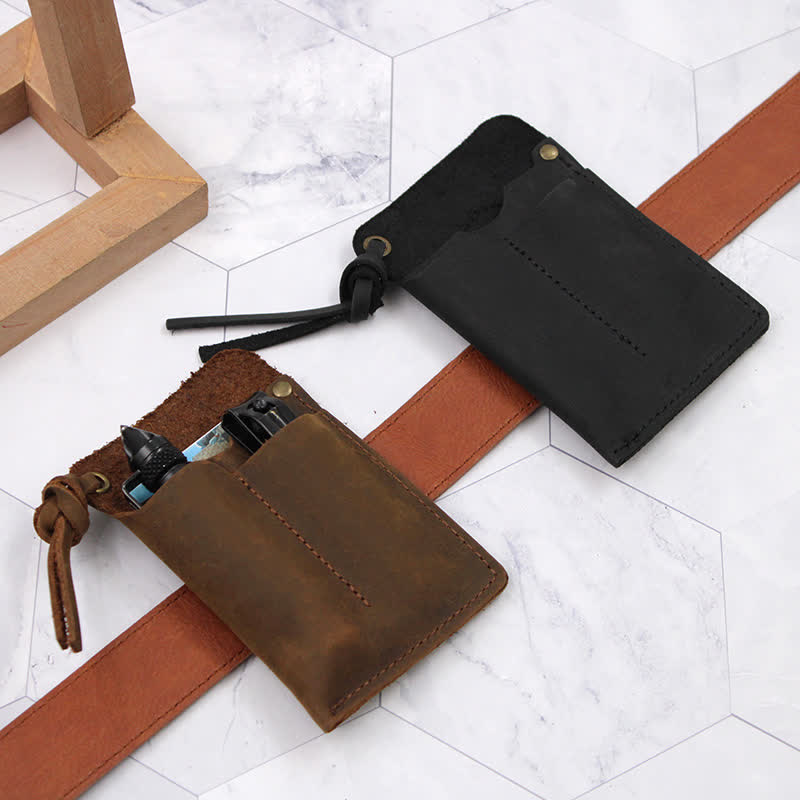 Outdoor Carry Handy Portable EDC Leather Belt Bag