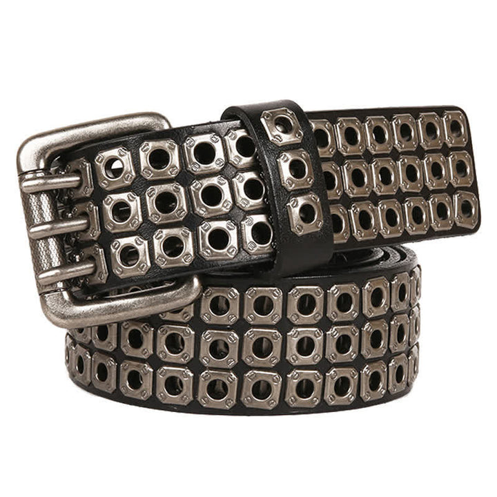 Punk Rock Heavy Metal Square Rivet Leather Belt