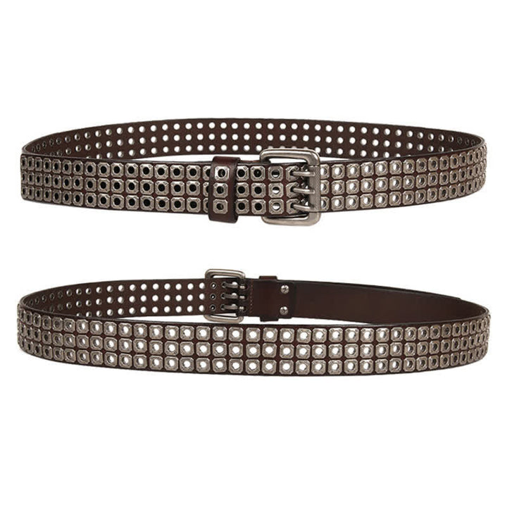 Punk Rock Heavy Metal Square Rivet Leather Belt