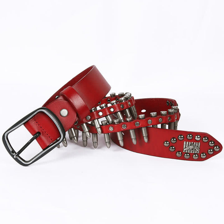 Personality Cool Bullet Rivet Leather Belt