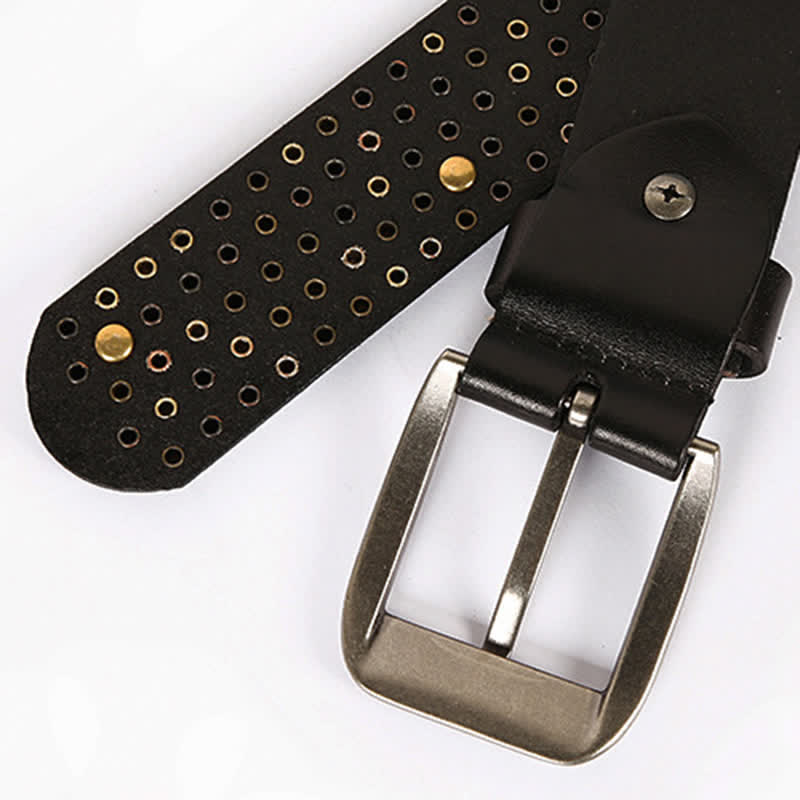 Stylish Nailheads Rhinestone Studded Rivet Leather Belt