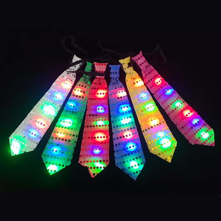 Mixcolor Flashing Luminous Sequin LED Necktie