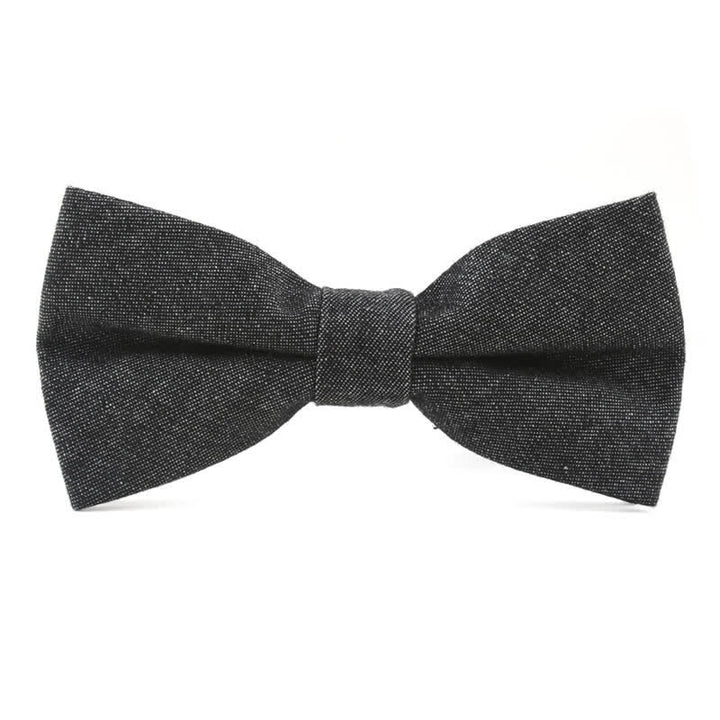 Men's Solid Color Twill Denim Cotton Bow Tie