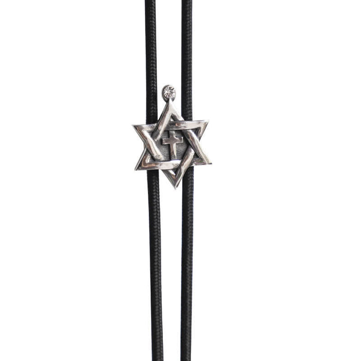 Lucky Charm Hexagram Star Bolo Tie