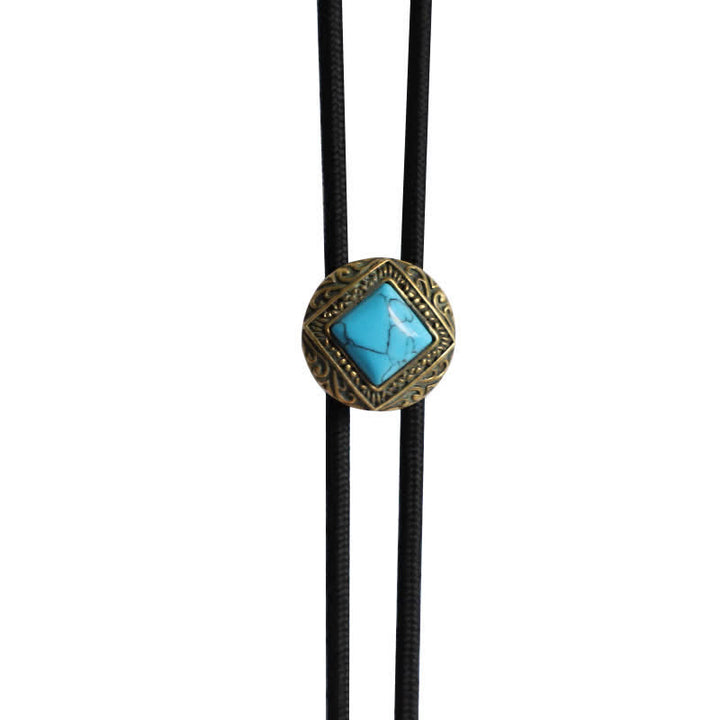 Copper Faux Turquoise Stone Bolo Tie - image 4