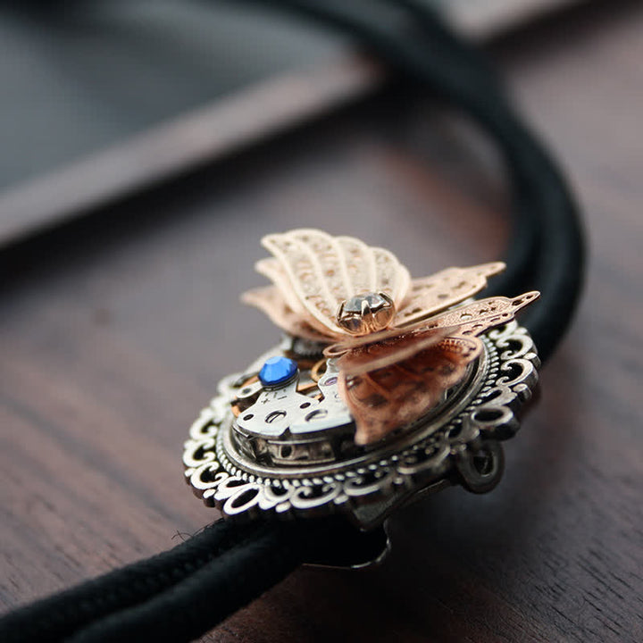 Steampunk 3D Butterfly Pendant Bolo Tie