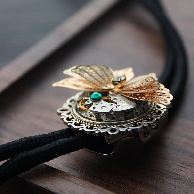 Steampunk 3D Butterfly Pendant Bolo Tie