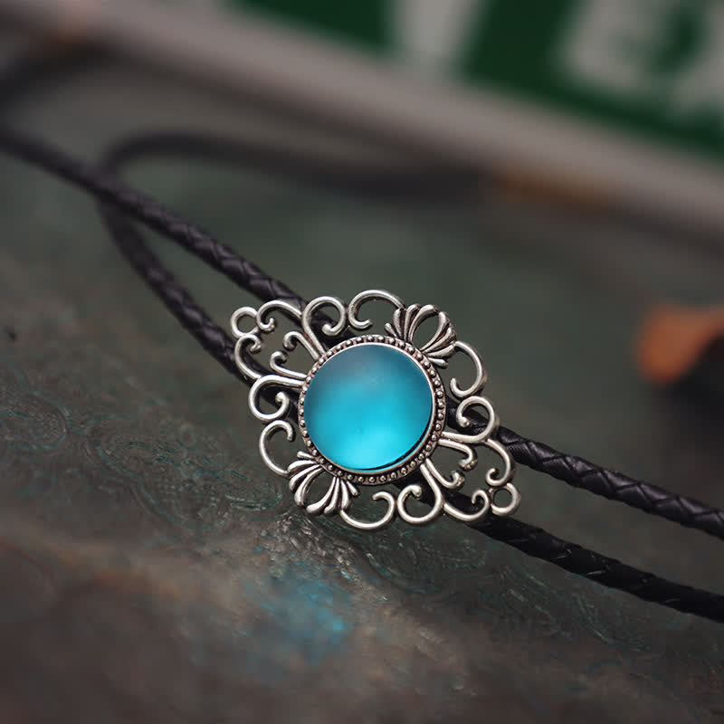 Artsy Faux Coloured Glaze Pendant Bolo Tie