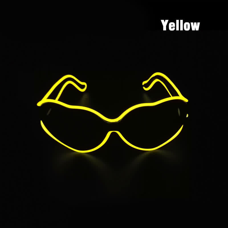 Love Heart Shape Light Up Neon LED Glasses