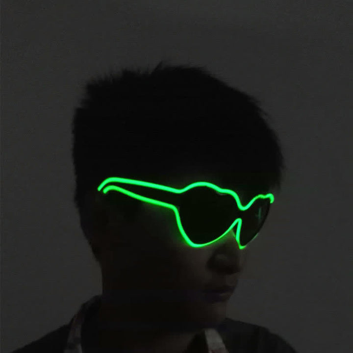 Love Heart Shape Light Up Neon LED Glasses