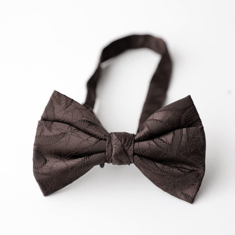 Men's Vintage Novelty Leaves Pattern Bow Tie