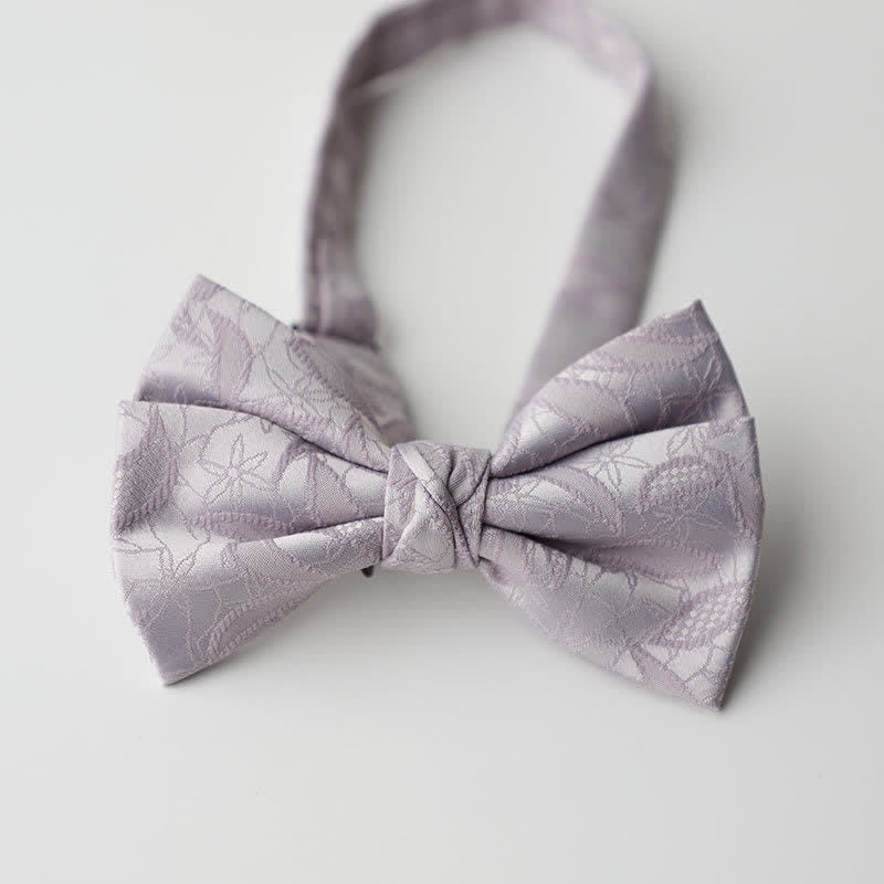 Men's Vintage Novelty Leaves Pattern Bow Tie