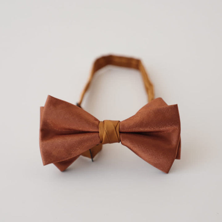 Men's Dark Orange Solid Color Bow Tie