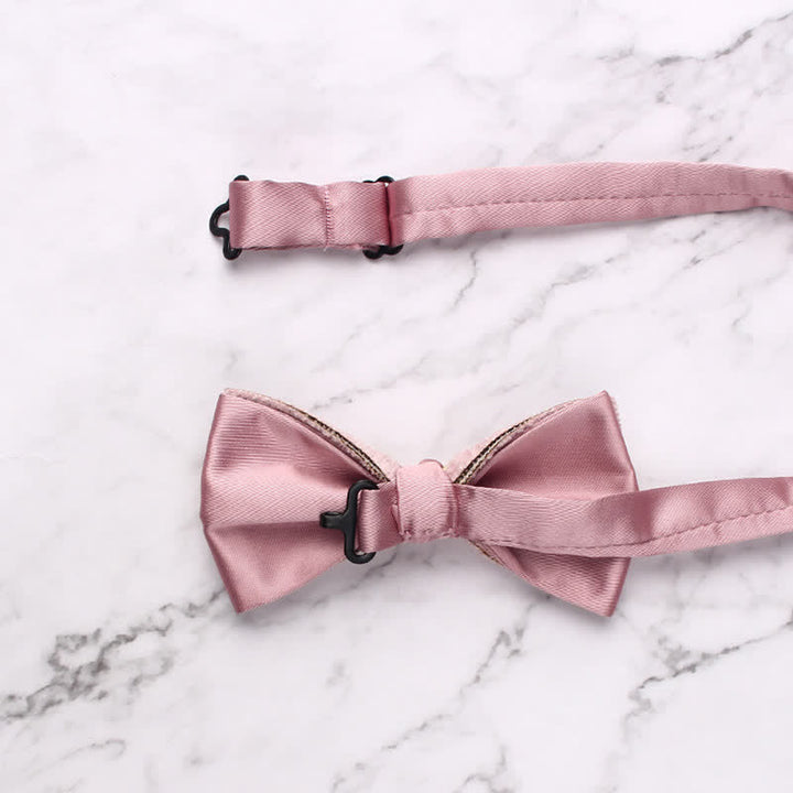 Men's Candy Color Novel Splicing Bow Tie