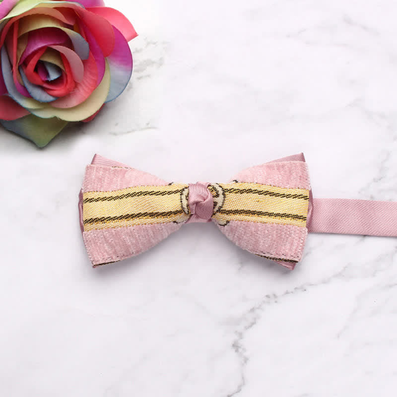 Men's Candy Color Novel Splicing Bow Tie