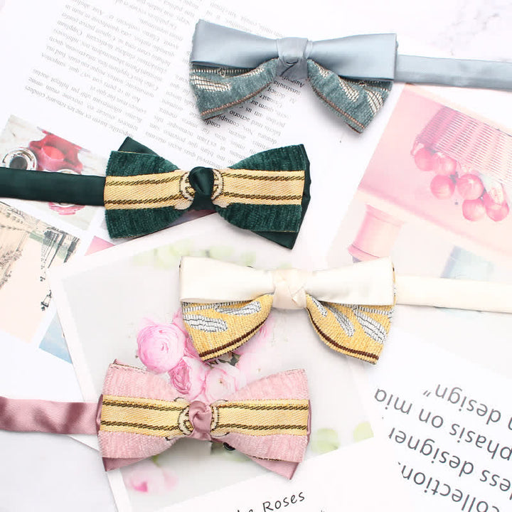 Men's Candy Color Novel Splicing Bow Tie