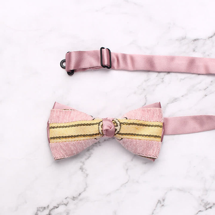 Men's Candy Color Novel Splicing Bow Tie