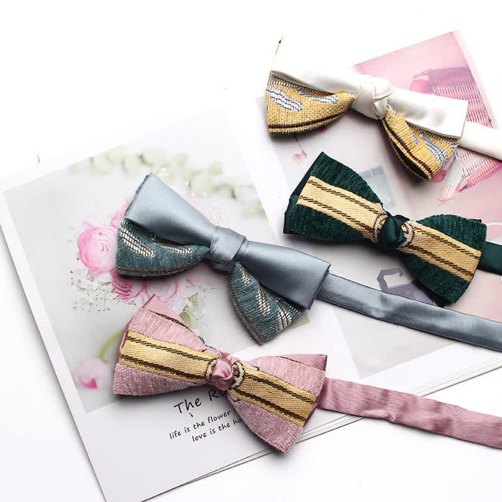 Men's Candy Color Novel Splicing Bow Tie