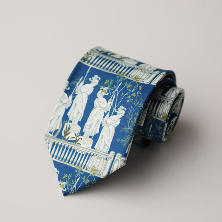 Men's Floral Animal Garden Scene Pattern Necktie - Style #21 - image 25