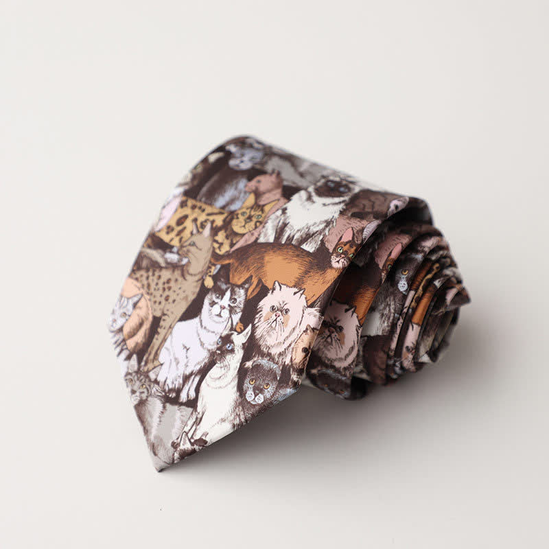 Men's Floral Animal Garden Scene Pattern Necktie - Style #1 - image 0