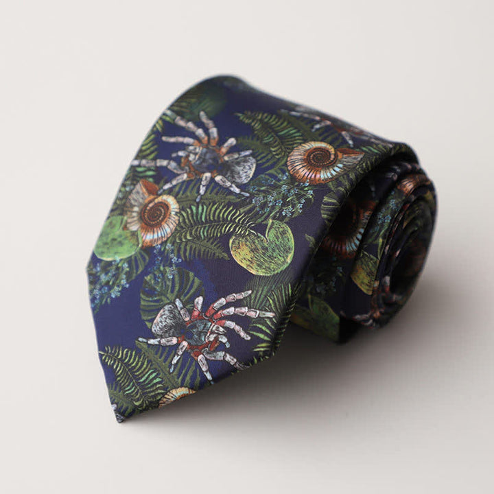 Men's Floral Animal Garden Scene Pattern Necktie - Style #3 - image 7